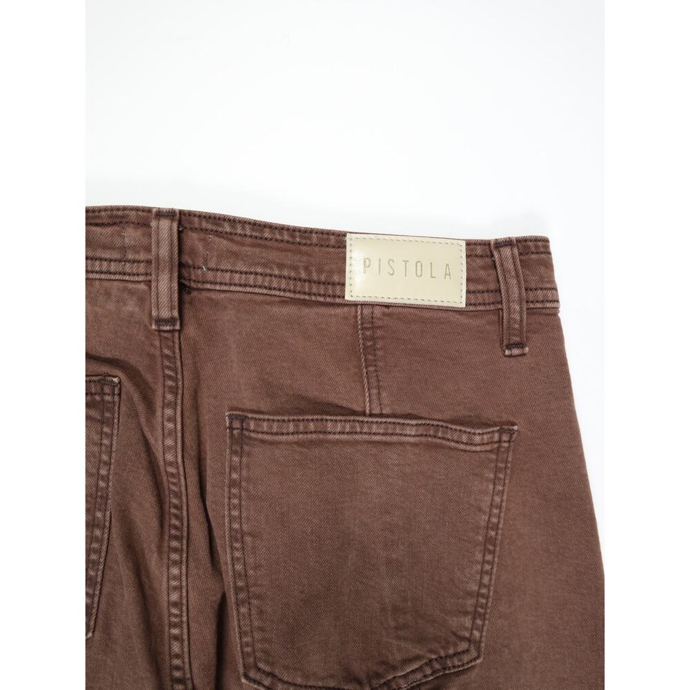 Pistola Rust Wide Leg Raw Hem Jeans 31 High Rise Front Seam Boho Western Chic - Picture 7 of 15